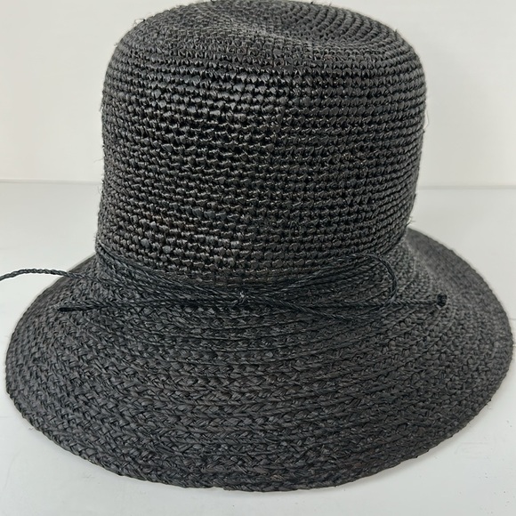 Coolibar Carolina Summer Cloche Black Hat UPF 50+ Adjustable One Size - Picture 5 of 12